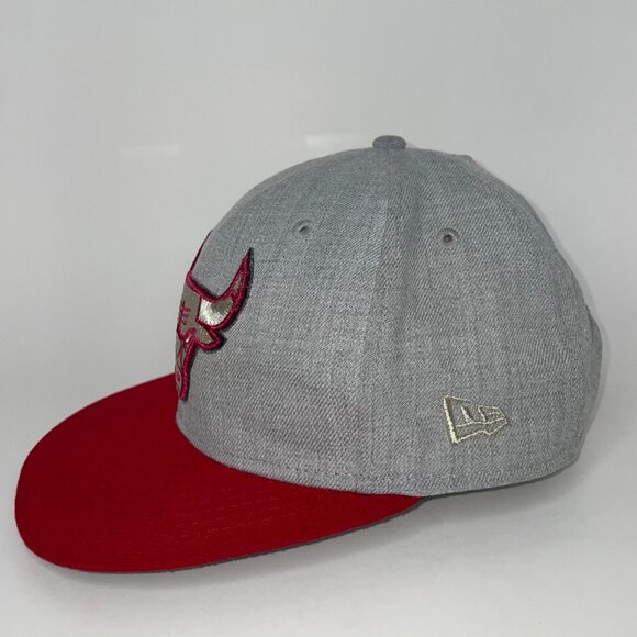 New Era 9fifty Chicago Bulls Snapback Hat Red Gold Gray Cap Logo - Picture 3 of 10